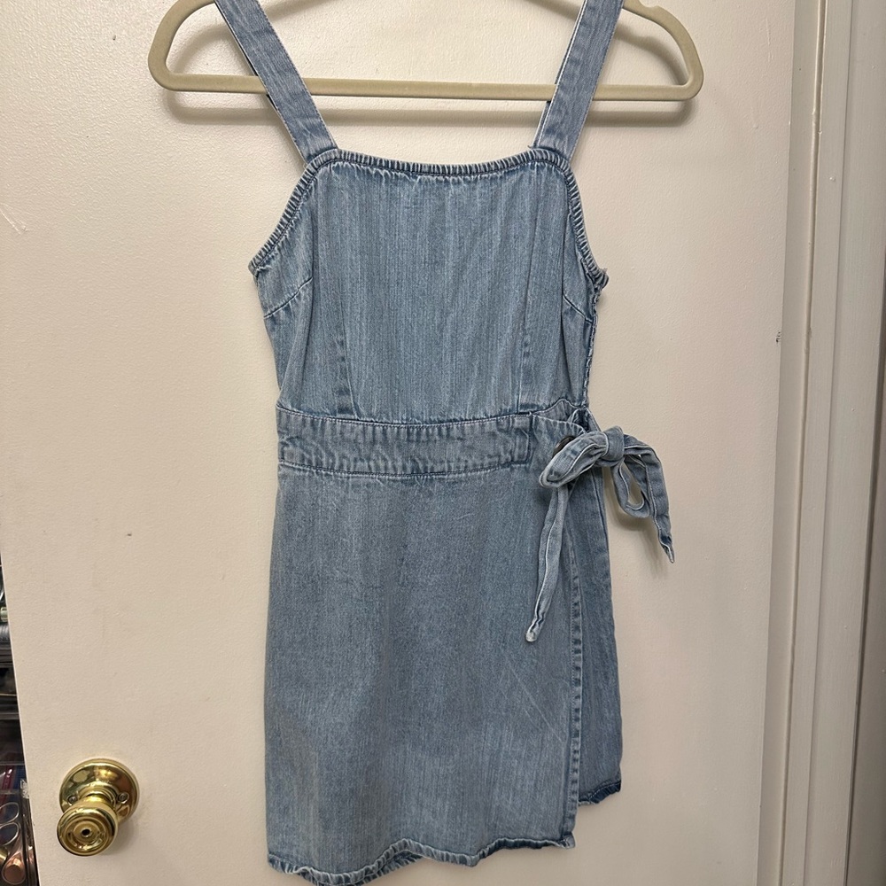 Denim romper dress. Size small. Worn once
